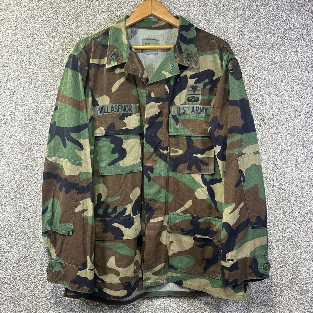 American Apparel Coat Mens LT Green Woodland Camo BDU Hot Weather Ripstop Combat